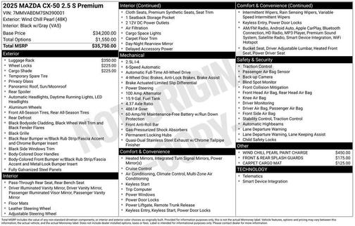 2025 Mazda CX-50 2.5 S Premium Package
