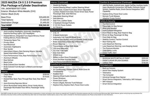 2025 Mazda CX-5 2.5 S Premium Plus Package