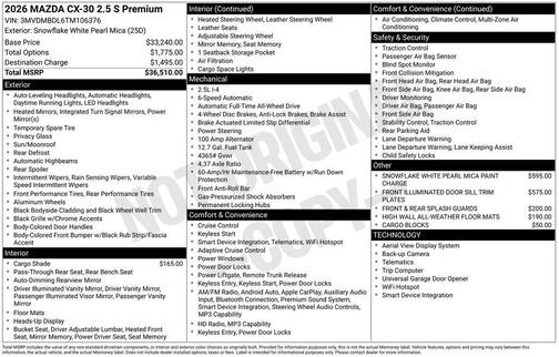 2026 Mazda CX-30 Premium Package