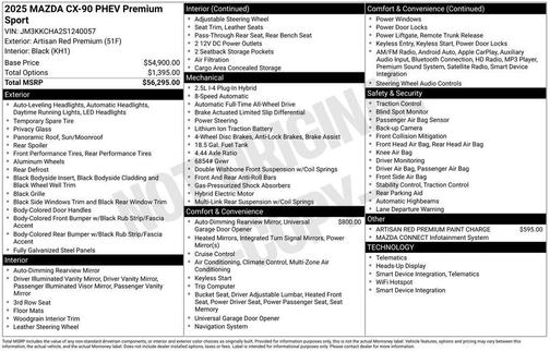 2025 Mazda CX-90 PHEV Premium Sport