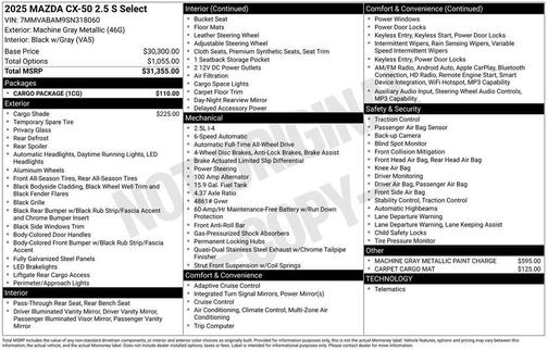 2025 Mazda CX-50 2.5 S Select Package