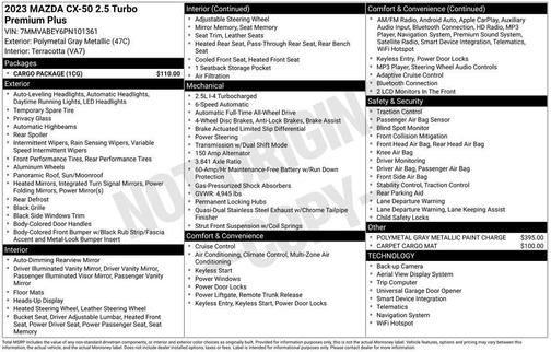 2023 Mazda CX-50 2.5 Turbo Premium Plus Package