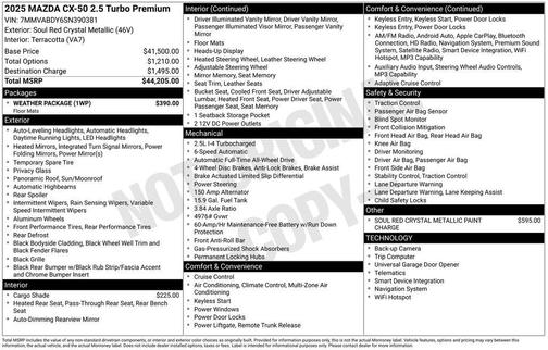 2025 Mazda CX-50 2.5 Turbo Premium Package