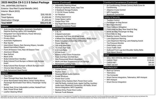 2025 Mazda CX-5 2.5 S Select Package