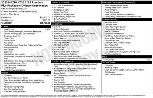 2025 Mazda CX-5 2.5 S Premium Plus Package