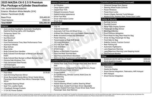 2025 Mazda CX-5 2.5 S Premium Plus Package