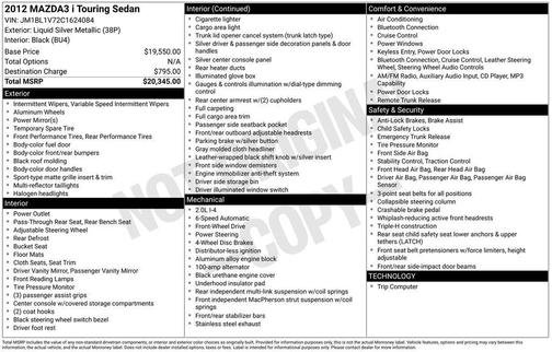 2012 Mazda Mazda3 i Touring