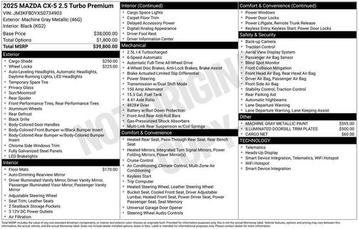 2025 Mazda CX-5 2.5 Turbo Premium Package
