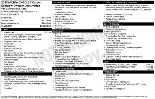 2025 Mazda CX-5 2.5 S Carbon Edition