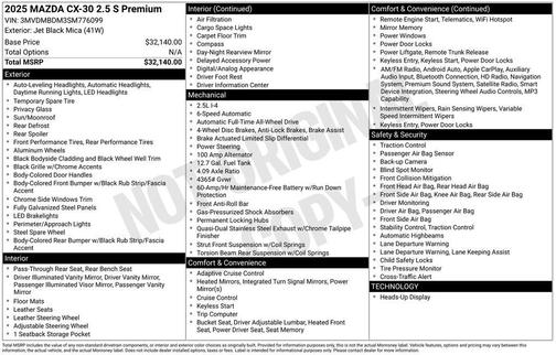 2025 Mazda CX-30 Premium Package