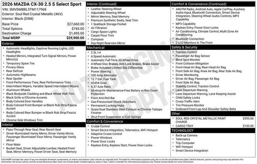 2026 Mazda CX-30 Select