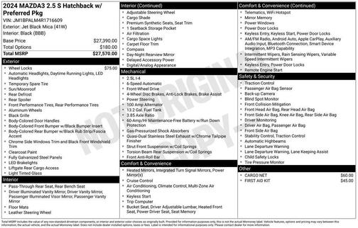 2024 Mazda Mazda3 FWD w/Preferred Package