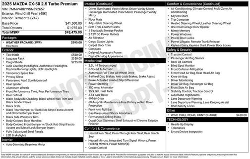 2025 Mazda CX-50 2.5 Turbo Premium Package