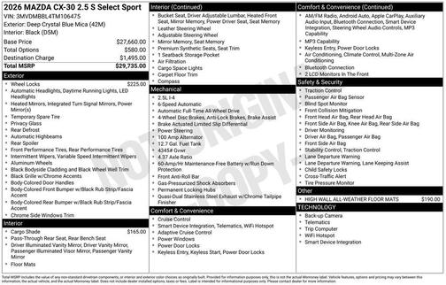 2026 Mazda CX-30 Select