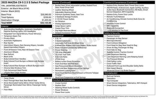 2025 Mazda CX-5 2.5 S Select Package