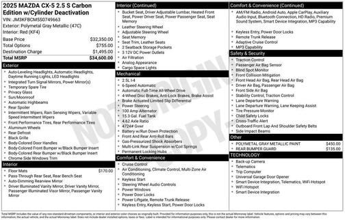 2025 Mazda CX-5 2.5 S Carbon Edition