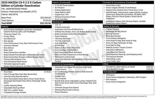 2025 Mazda CX-5 2.5 S Carbon Edition