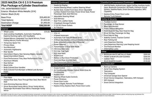 2025 Mazda CX-5 2.5 S Premium Plus Package