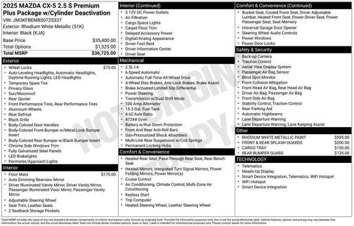 2025 Mazda CX-5 2.5 S Premium Plus Package