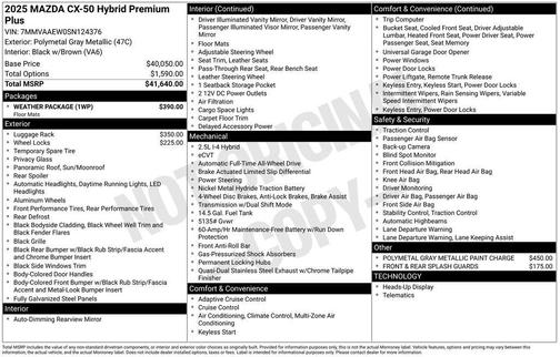 2025 Mazda CX-50 Hybrid Premium Plus Package