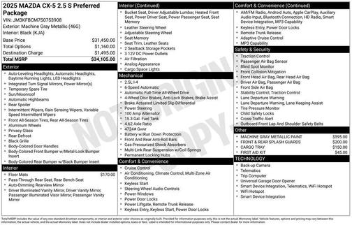 2025 Mazda CX-5 2.5 S Preferred Package