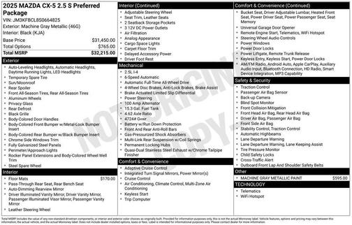 2025 Mazda CX-5 2.5 S Preferred Package