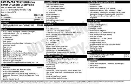 2025 Mazda CX-5 2.5 S Carbon Edition