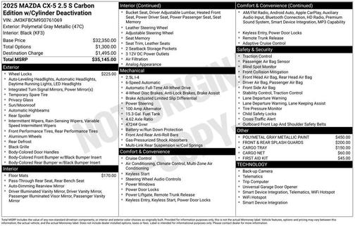 2025 Mazda CX-5 2.5 S Carbon Edition