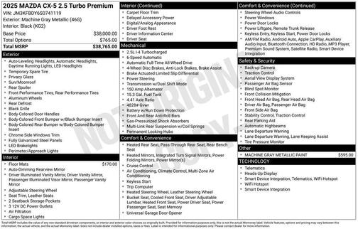 2025 Mazda CX-5 2.5 Turbo Premium Package