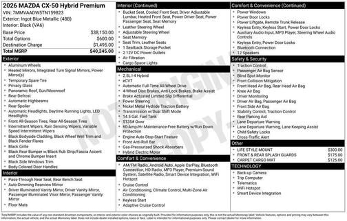 2026 Mazda CX-50 Premium