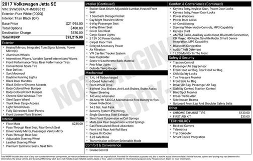 Pure White 2017 Volkswagen Jetta 1.4T SE