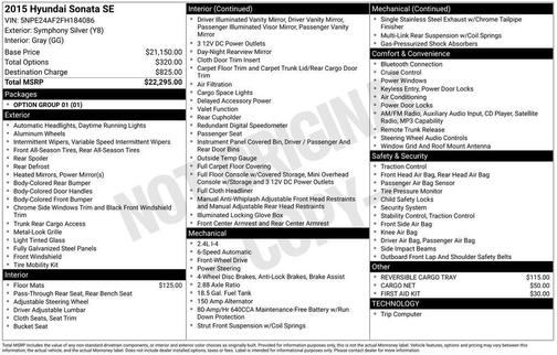 2015 Hyundai SONATA SE