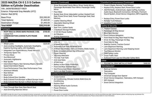 2025 Mazda CX-5 2.5 S Carbon Edition