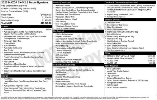 2025 Mazda CX-5 2.5 Turbo Signature