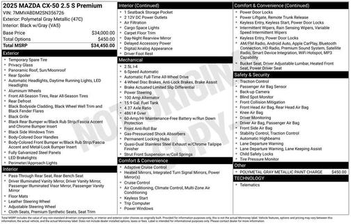 2025 Mazda CX-50 2.5 S Premium Package