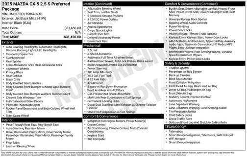 2025 Mazda CX-5 2.5 S Preferred Package