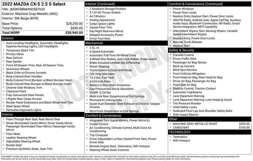 2022 Mazda CX-5 2.5 S Select Package