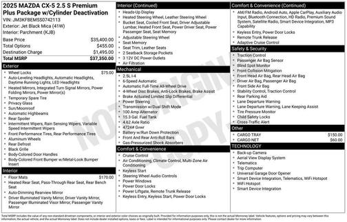 2025 Mazda CX-5 2.5 S Premium Plus Package