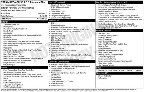 2025 Mazda CX-50 2.5 S Premium Plus Package