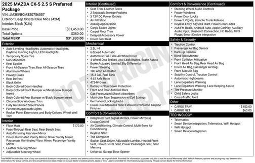 2025 Mazda CX-5 2.5 S Preferred Package