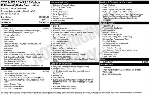 2025 Mazda CX-5 2.5 S Carbon Edition