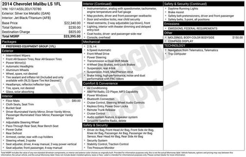 2014 Chevrolet Malibu 1FL