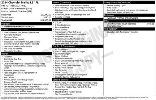2014 Chevrolet Malibu 1FL