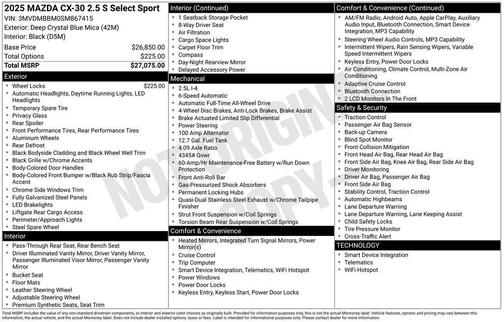 2025 Mazda CX-30 Select