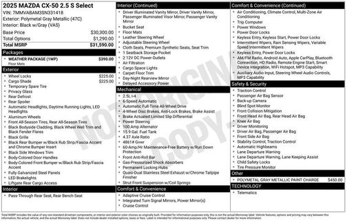 2025 Mazda CX-50 2.5 S Select Package