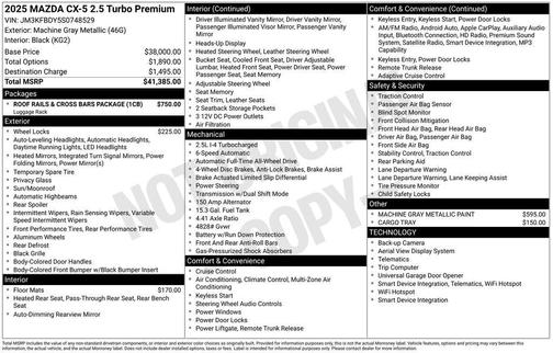 2025 Mazda CX-5 2.5 Turbo Premium Package