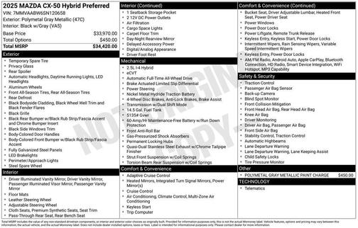 2025 Mazda CX-50 Hybrid Preferred Package