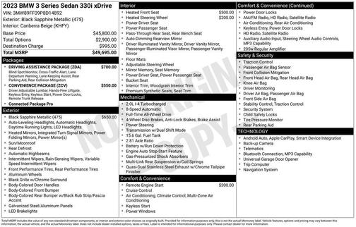 Black Sapphire Metallic 2023 BMW 330 i xDrive