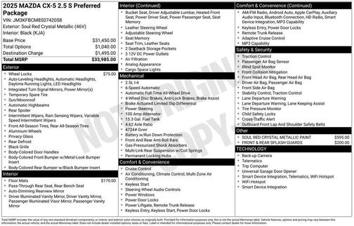 2025 Mazda CX-5 2.5 S Preferred Package