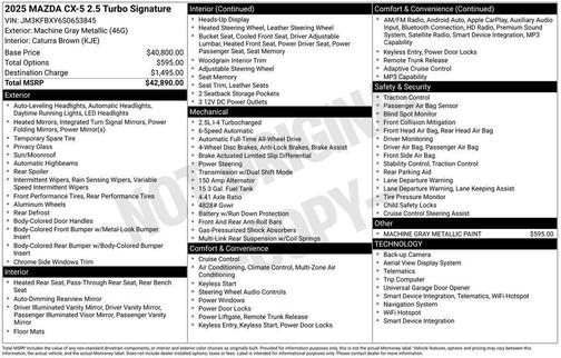 2025 Mazda CX-5 2.5 Turbo Signature